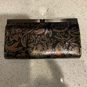 Patricia Nash Leather Black Gold Silver Wallet